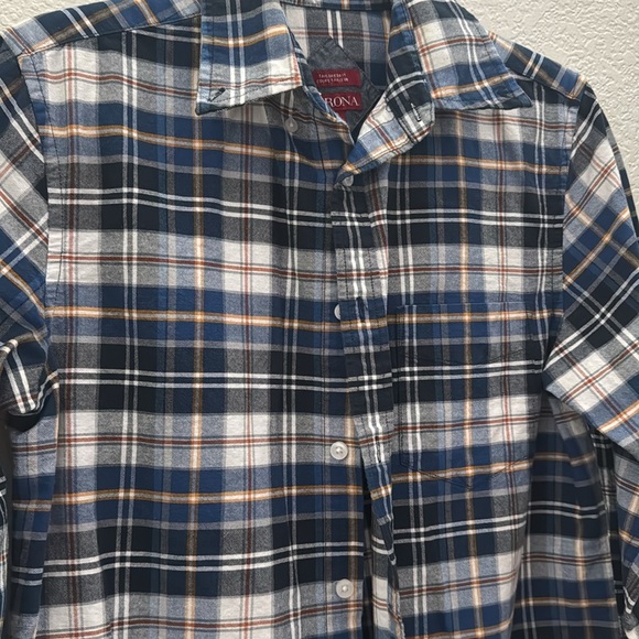 Merona Men’s Tailored Fit Plaid Button Down Shirt Blue Multicolor Size S - Picture 3 of 5